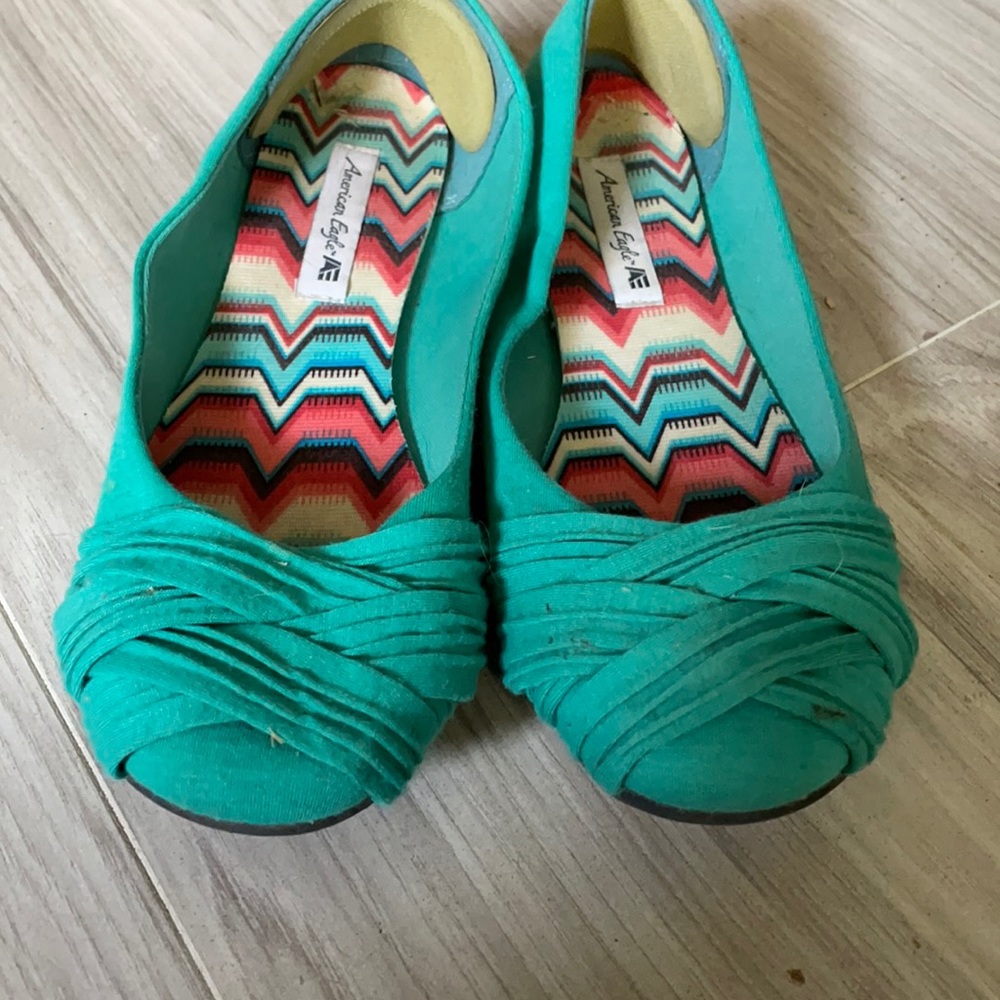 Aqua blue flats